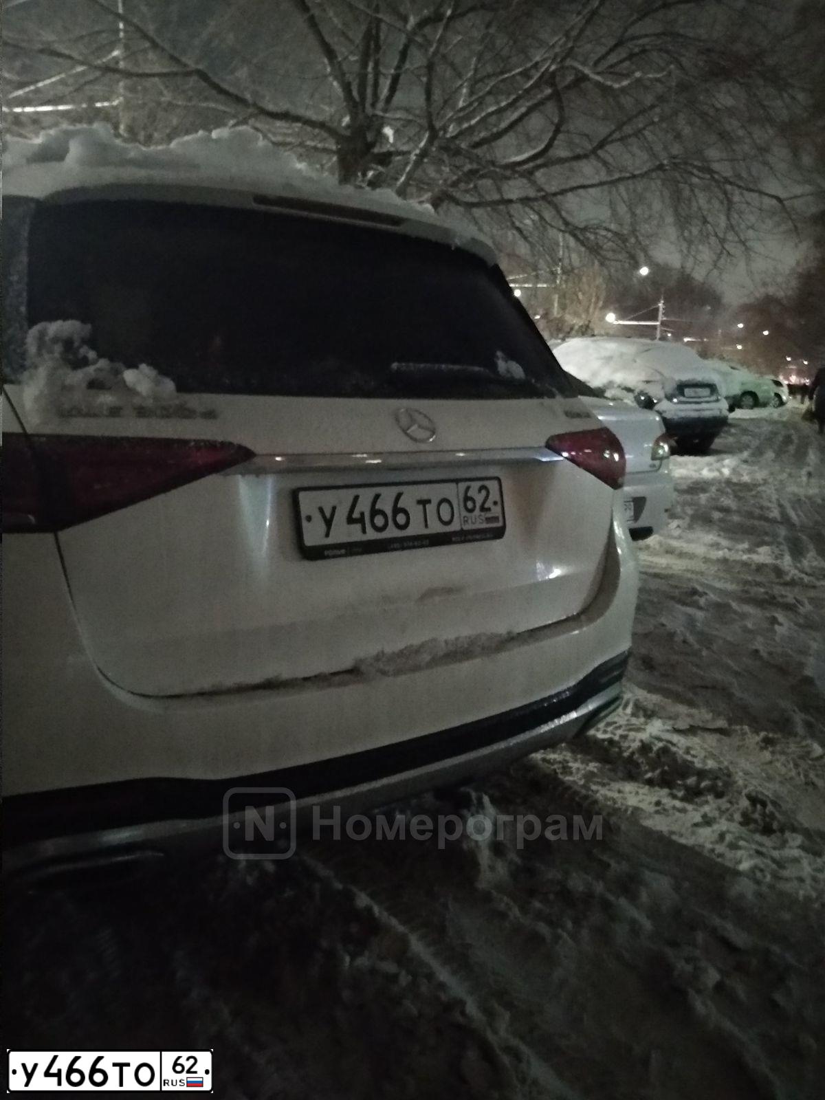 Фото автомобиля MERCEDES GLE-KLASSE, 2019 — госномер У466ТО62. Цвет: Белый
