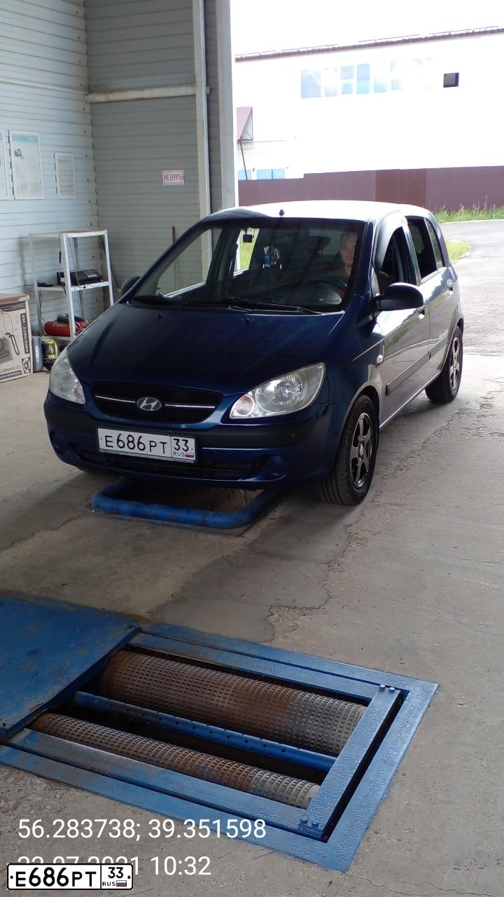 Фото автомобиля HYUNDAI GETZ, 2010 — госномер У339МА33. Цвет: синий