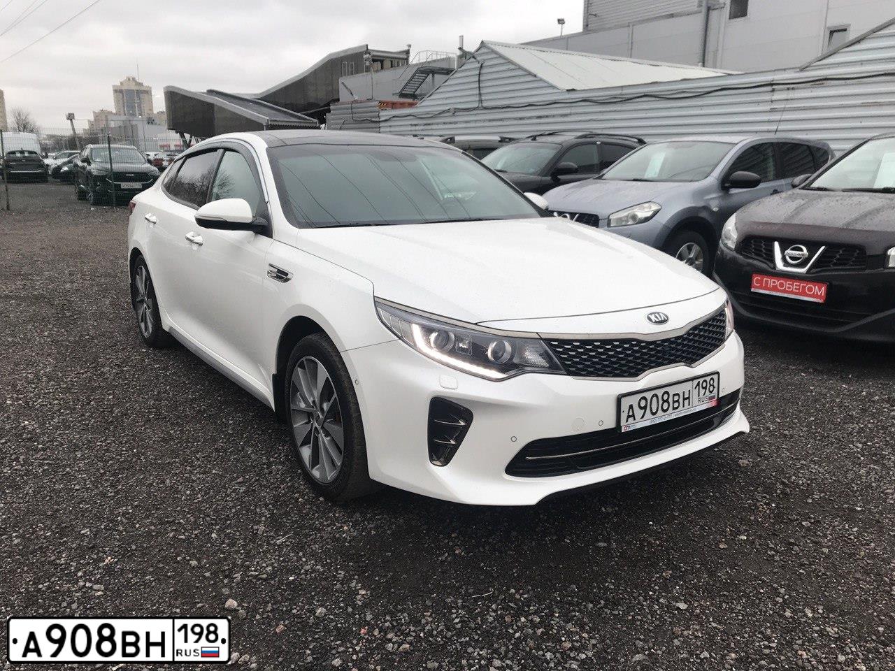 Фото автомобиля KIA MAGENTIS / OPTIMA, 2018 — госномер А908ВН198. Цвет: Белый
