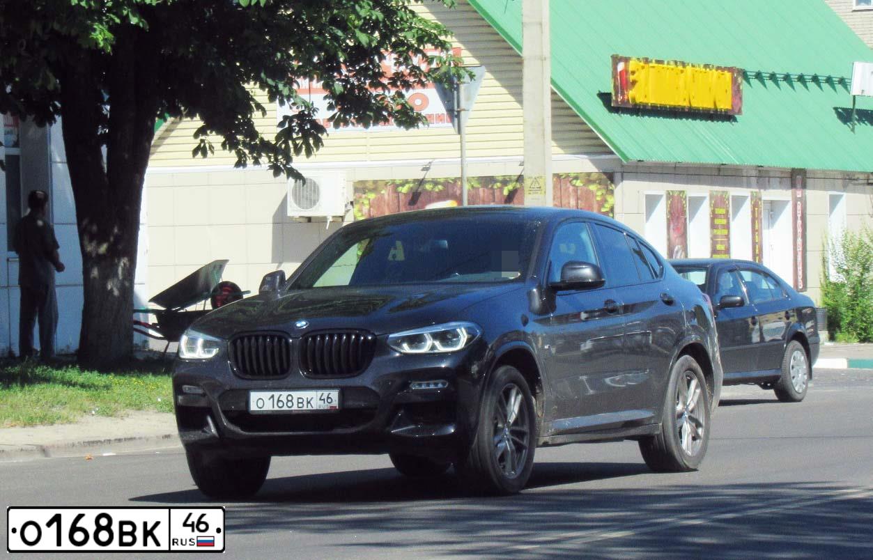 Фото автомобиля BMW X4, 2019 — госномер О168ВК46. Цвет: ТЕМНО-СЕРЫЙ