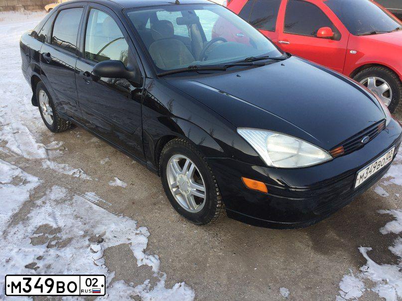 Фото автомобиля FORD FOCUS, 2001 — госномер М349ВО02. Цвет: ЧЕРНЫЙ