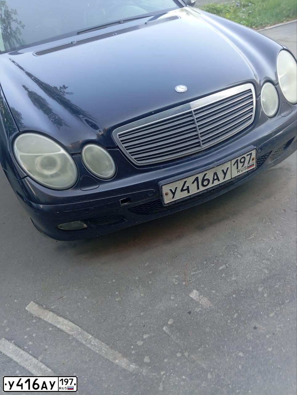 Фото автомобиля MERCEDES E-KLASSE, 2004 — госномер У416АУ197. Цвет: ЧЕРНЫЙ