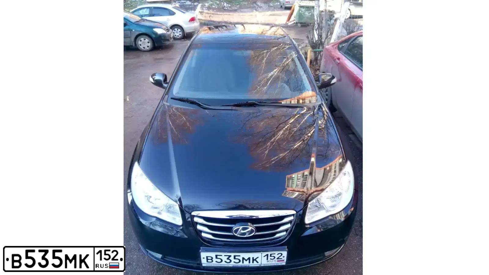 Фото автомобиля HYUNDAI ELANTRA, 2010 — госномер В535МК152. Цвет: ЧЕРНЫЙ