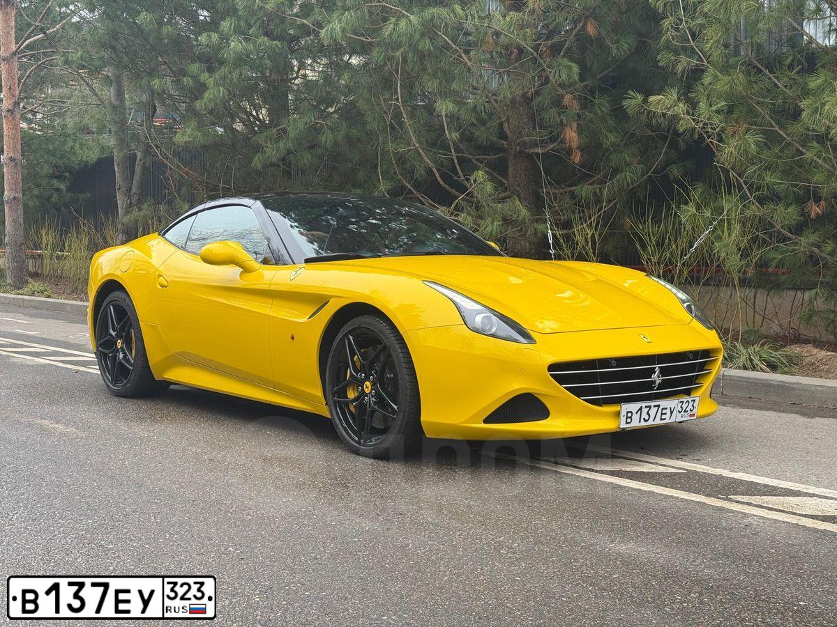 Фото автомобиля FERRARI CALIFORNIA, 2014 — госномер Е529ОМ53. Цвет: ЖЕЛТЫЙ