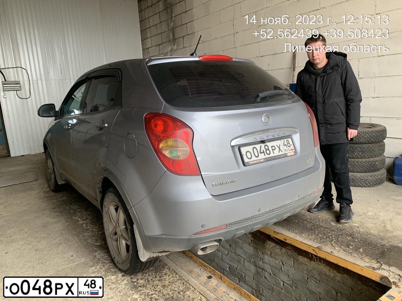 Фото автомобиля SSANGYONG ACTYON, 2012 — госномер О048РХ48. Цвет: СЕРЫЙ