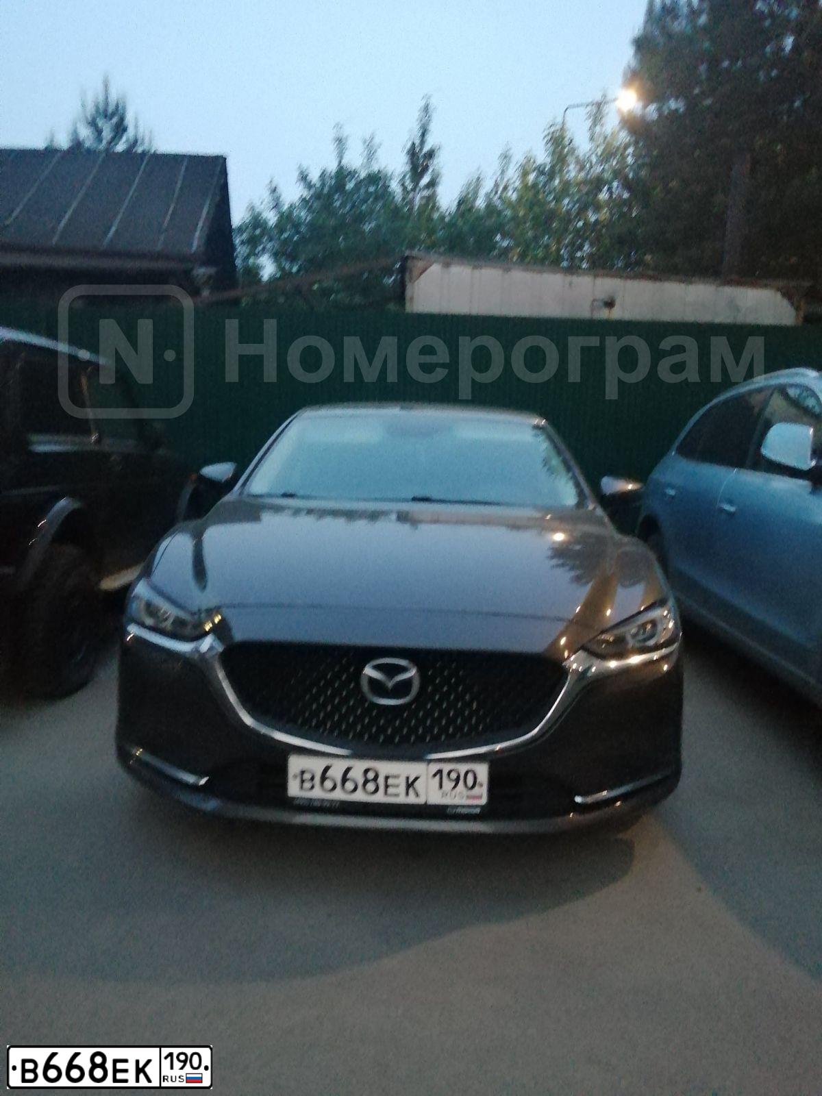Фото автомобиля MAZDA 6, 2008 — госномер В668ЕК190. Цвет: ЧЕРНЫЙ