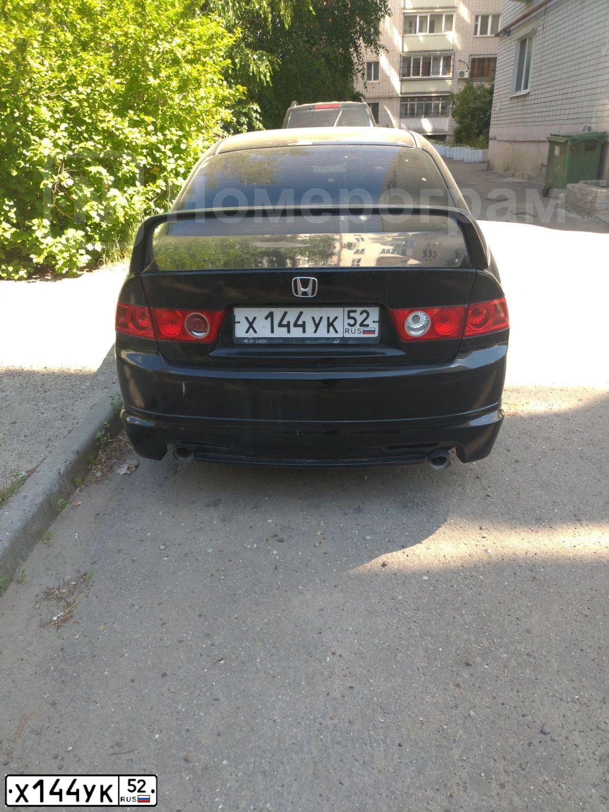 Фото автомобиля HONDA ACCORD, 2006 — госномер Х144УК52. Цвет: ЧЕРНЫЙ