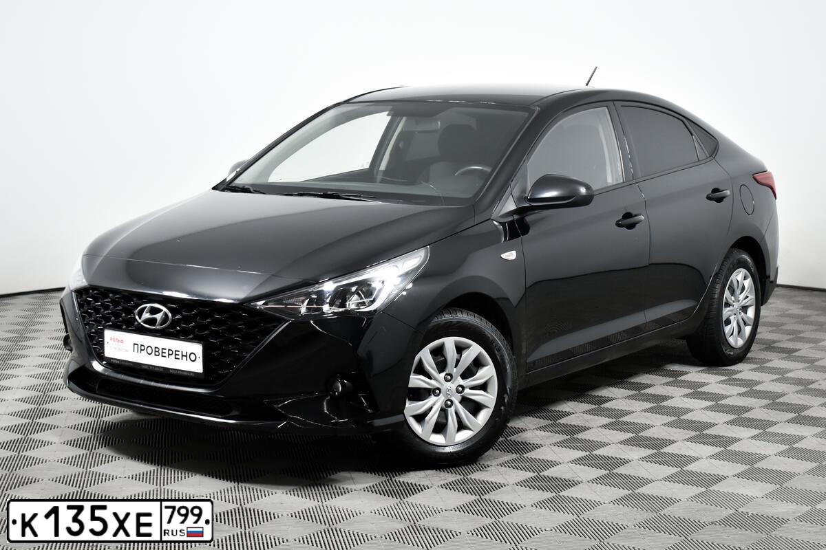 Фото автомобиля HYUNDAI SOLARIS, 2020 — госномер С710АР977. Цвет: ЧЕРНЫЙ