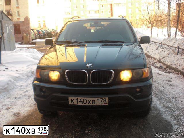 Фото автомобиля BMW X5, 2002 — госномер Р433ТС178. Цвет: Темно-зеленый