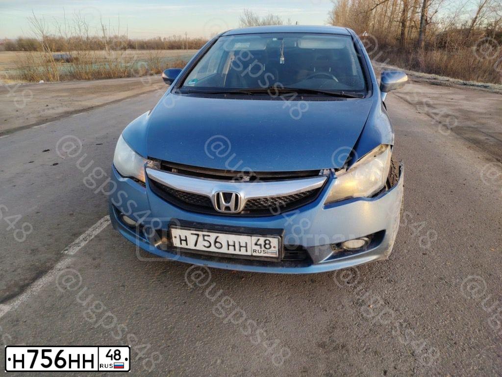 Фото автомобиля HONDA CIVIC, 2009 — госномер Н756НН48. Цвет: СИНИЙ
