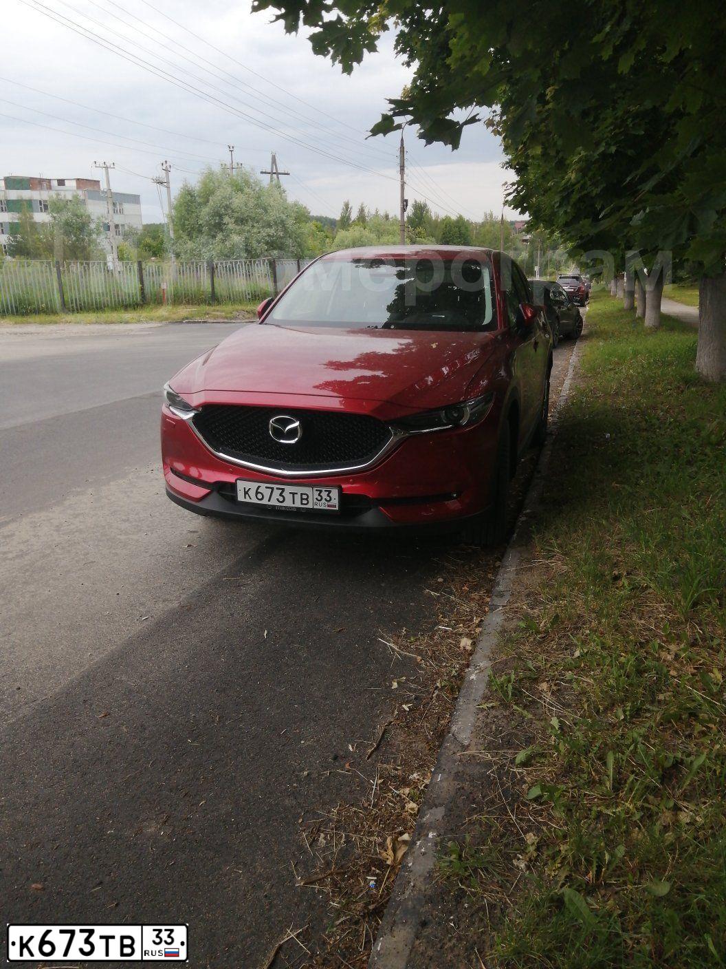 Фото автомобиля MAZDA CX-5, 2020 — госномер К673ТВ33. Цвет: Красный