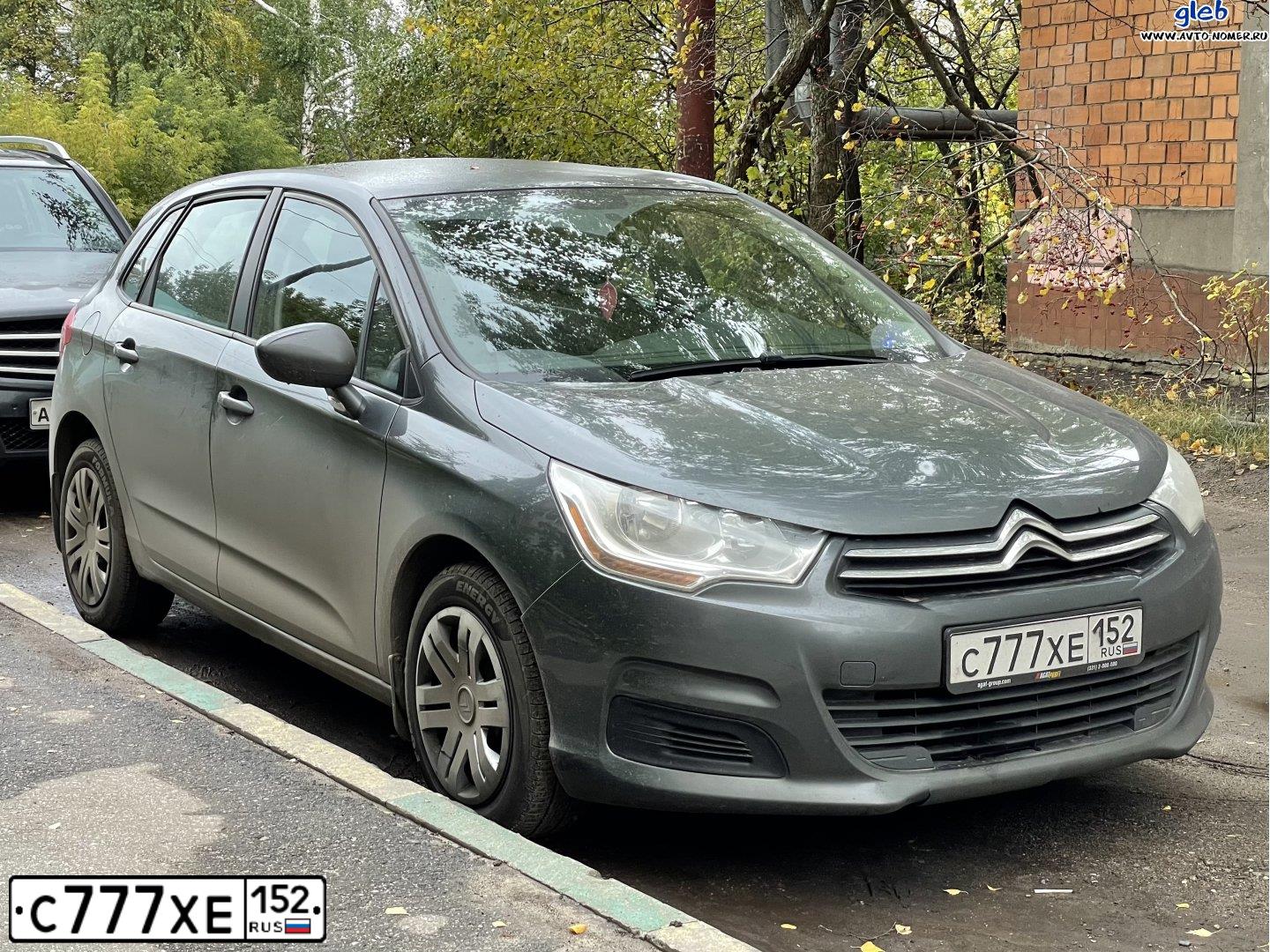 Фото автомобиля CITROEN C4, 2012 — госномер С777ХЕ152. Цвет: ТЕМНО-СЕРЫЙ