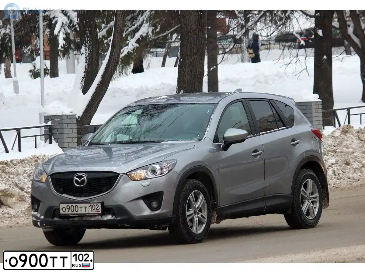Фото автомобиля MAZDA CX-5, 2013 — госномер О900ТТ102. Цвет: СЕРЕБРИСТЫЙ