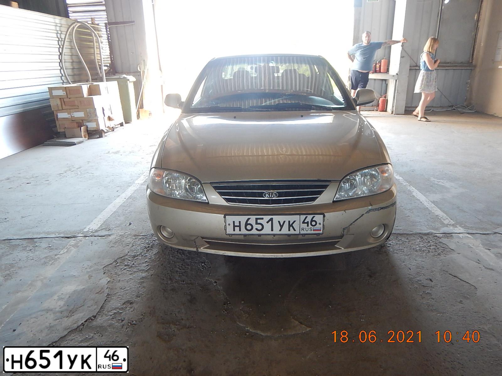 Фото автомобиля KIA SPECTRA, 2008 — госномер Н651УК46. Цвет: Золотисто-бежевый