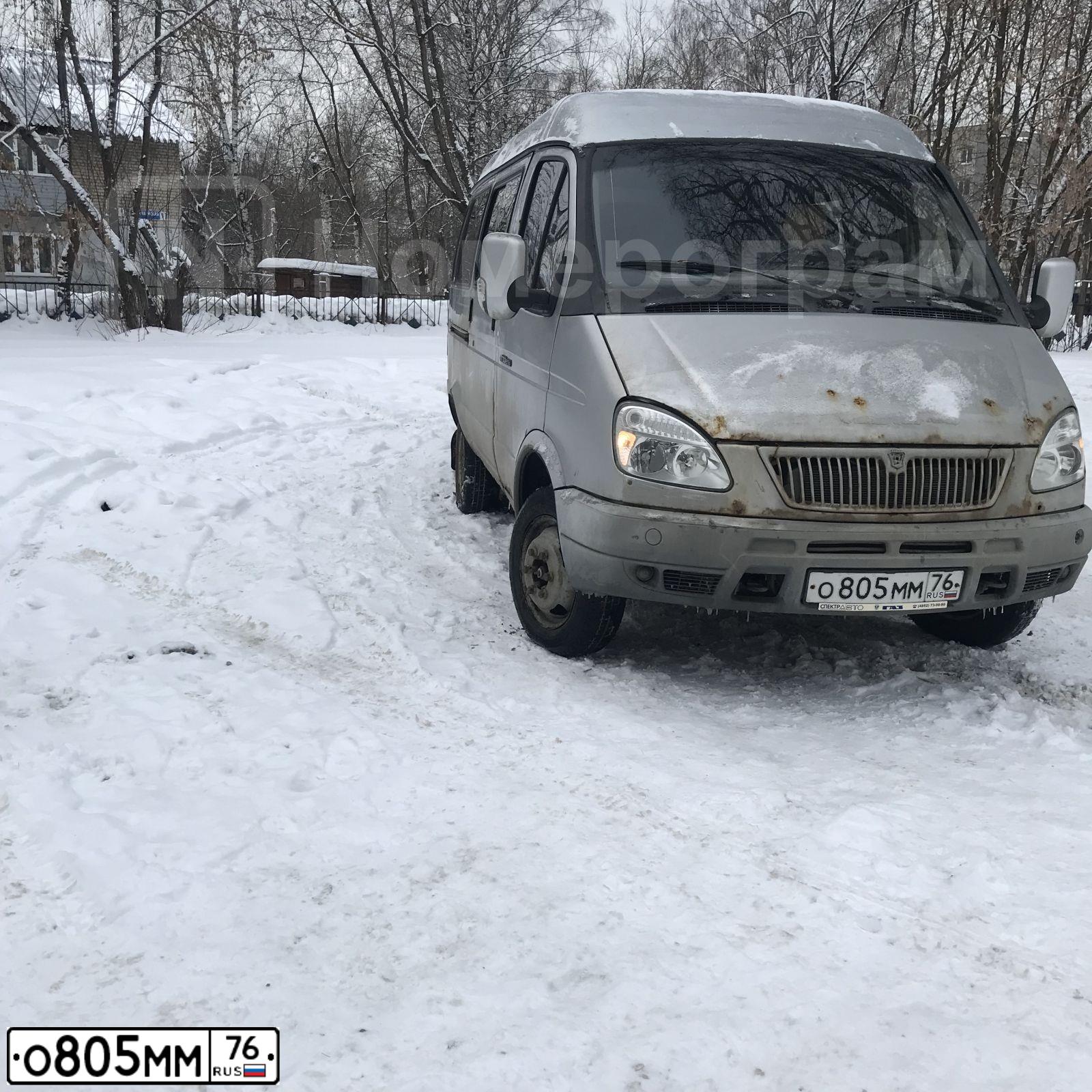 Фото автомобиля GAZ 3221 EL, 2007 — госномер О805ММ76. Цвет: СВЕТЛО-СЕРЫЙ