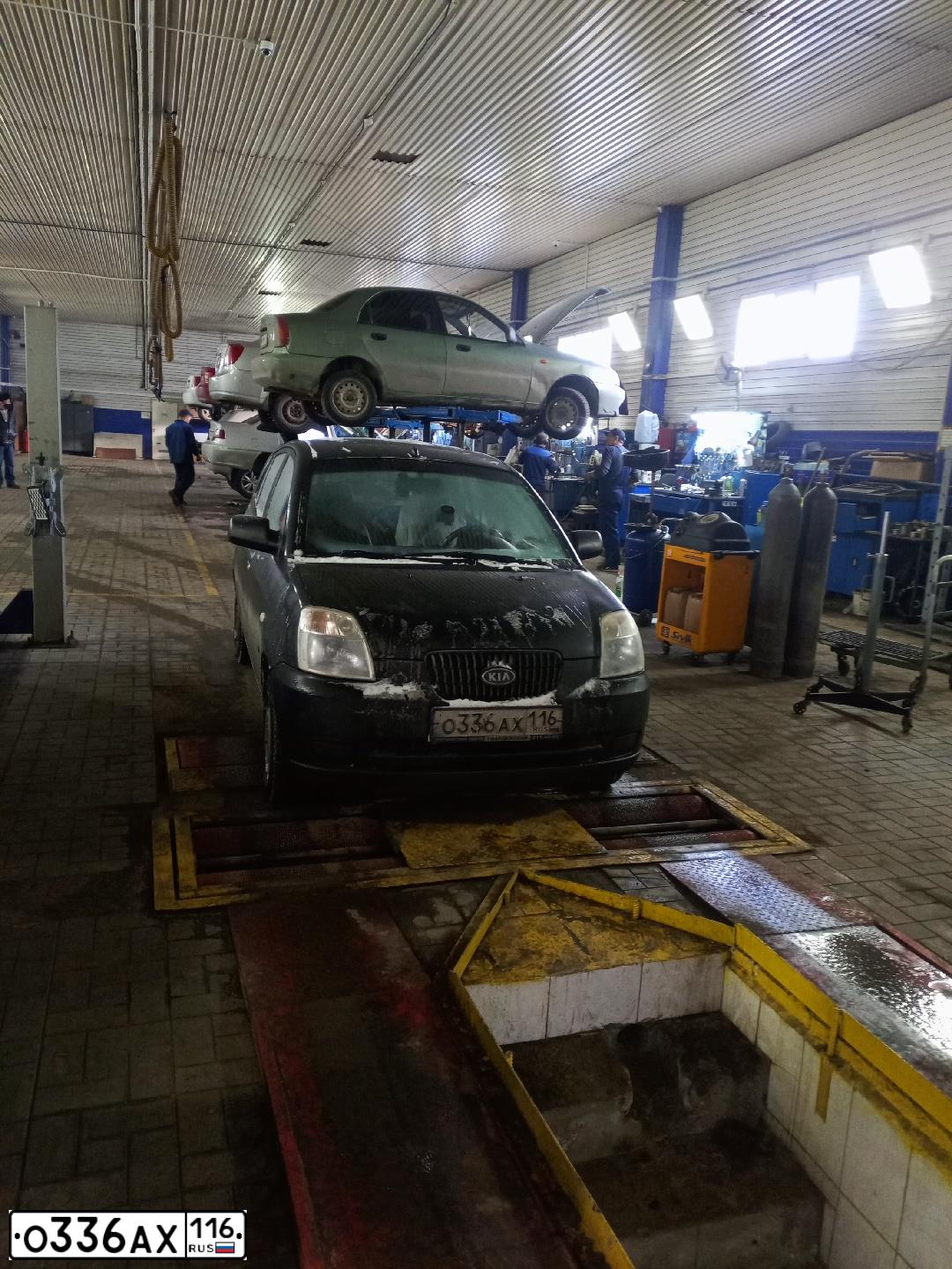 Фото автомобиля KIA PICANTO / MORNING, 2007 — госномер О336АХ116. Цвет: ЧЕРНЫЙ