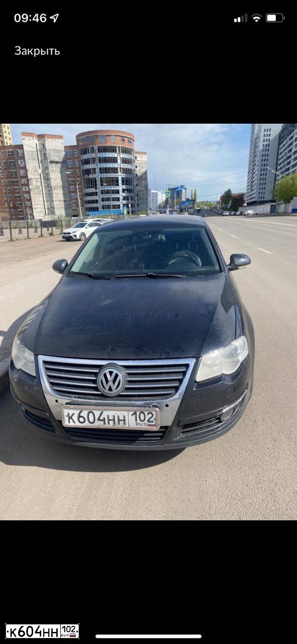 Фото автомобиля VOLKSWAGEN PASSAT, 2005 — госномер К604НН102. Цвет: ЧЕРНЫЙ