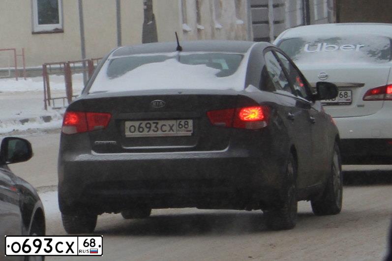 Фото автомобиля KIA CERATO, 2012 — госномер О693СХ68. Цвет: БЕЖЕВЫЙ