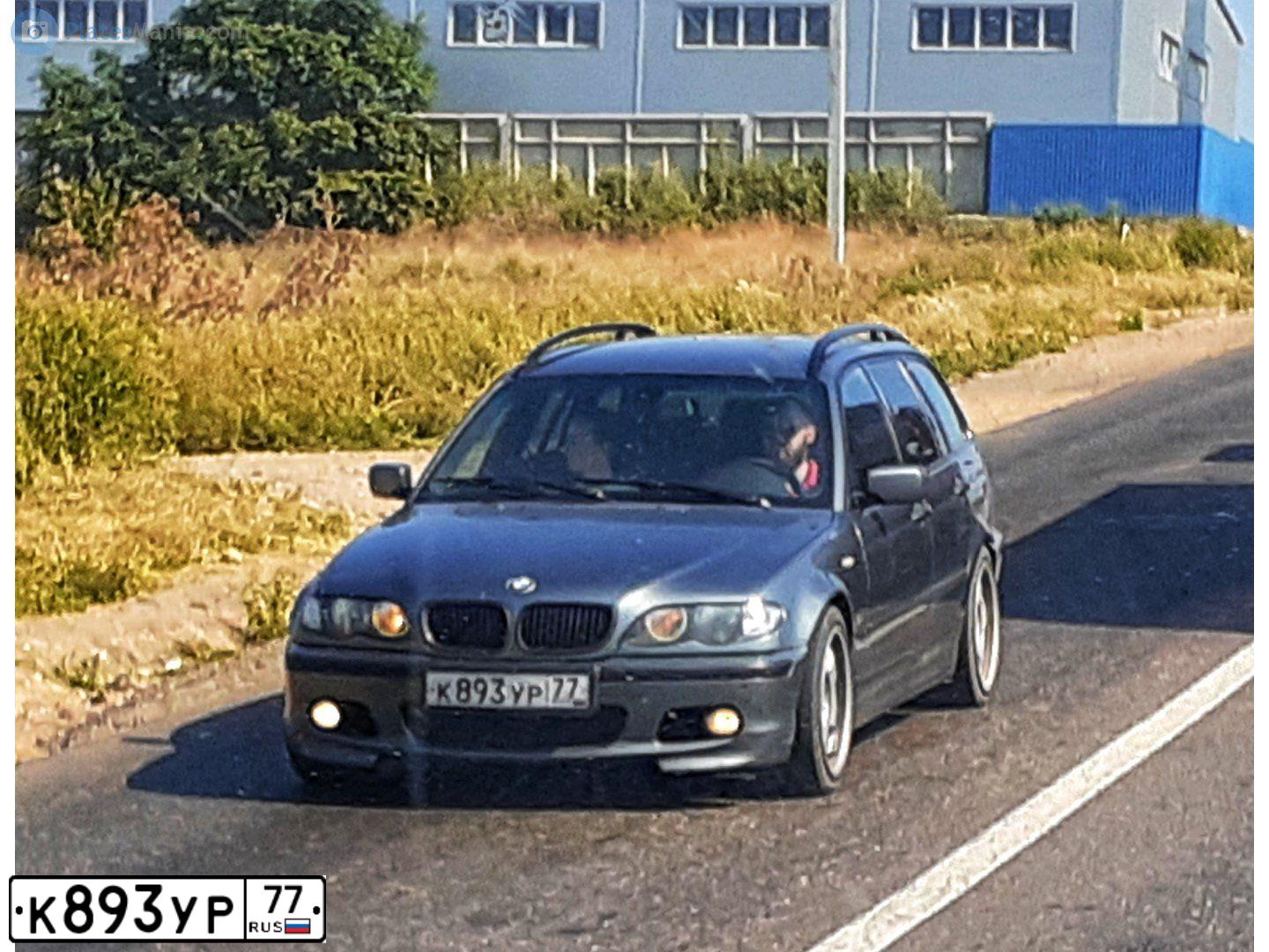 Фото автомобиля BMW SERIE 3, 2004 — госномер К893УР77. Цвет: СЕРЫЙ