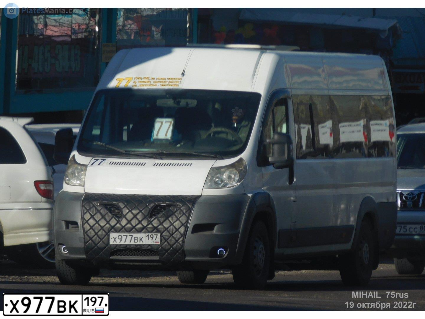 Фото автомобиля PEUGEOT BOXER, 2010 — госномер Х977ВК197. Цвет: БЕЛЫЙ
