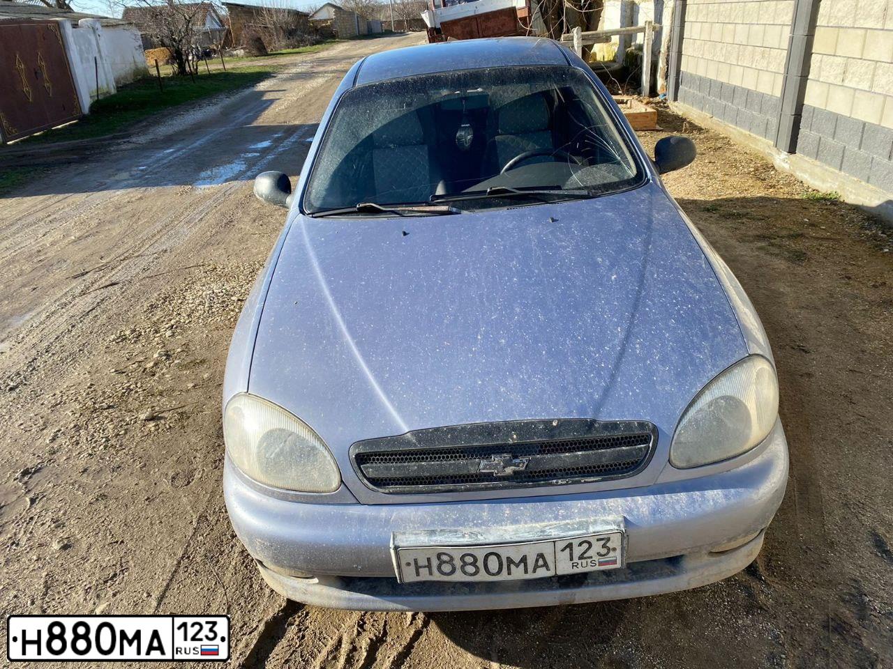 Фото автомобиля ZAZ LANOS, 2007 — госномер Н880МА123. Цвет: серебристый