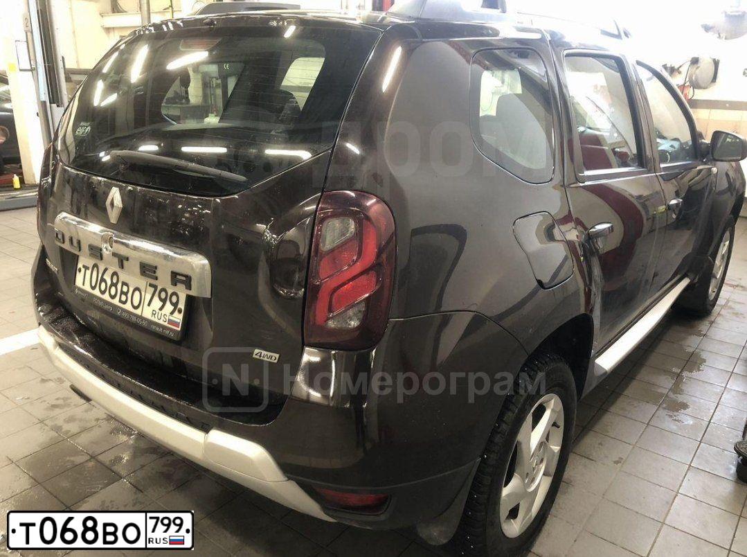 Фото автомобиля RENAULT DUSTER, 2017 — госномер Р574РЕ797. Цвет: ТЕМНО-КОРИЧНЕВЫЙ