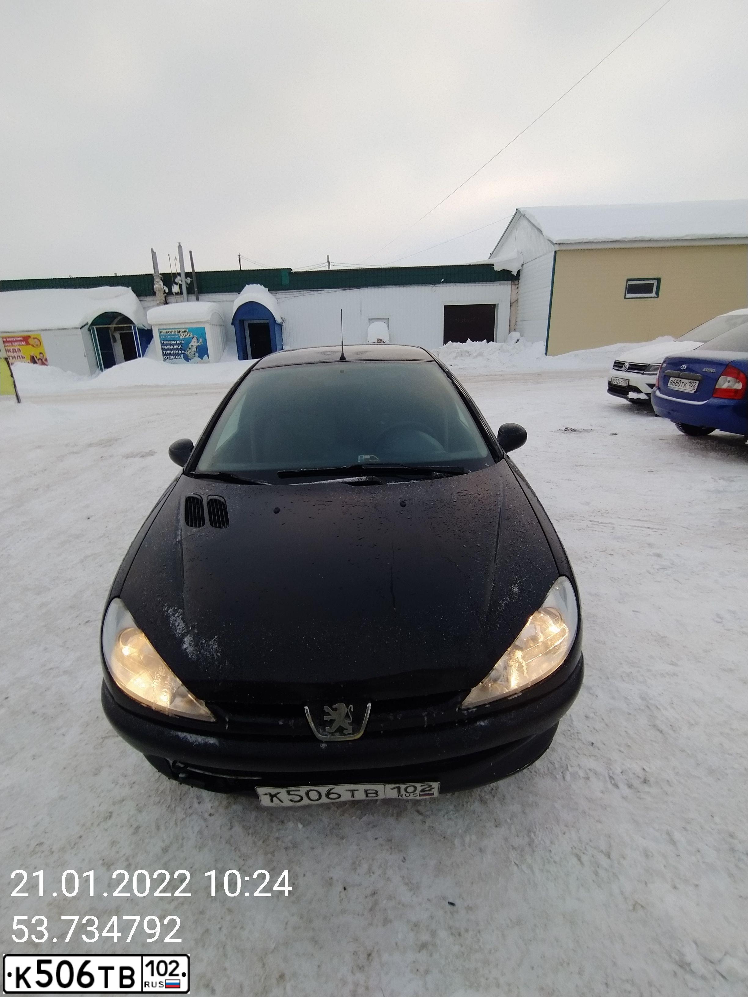 Фото автомобиля PEUGEOT 206, 2008 — госномер К506ТВ102. Цвет: ЧЕРНЫЙ