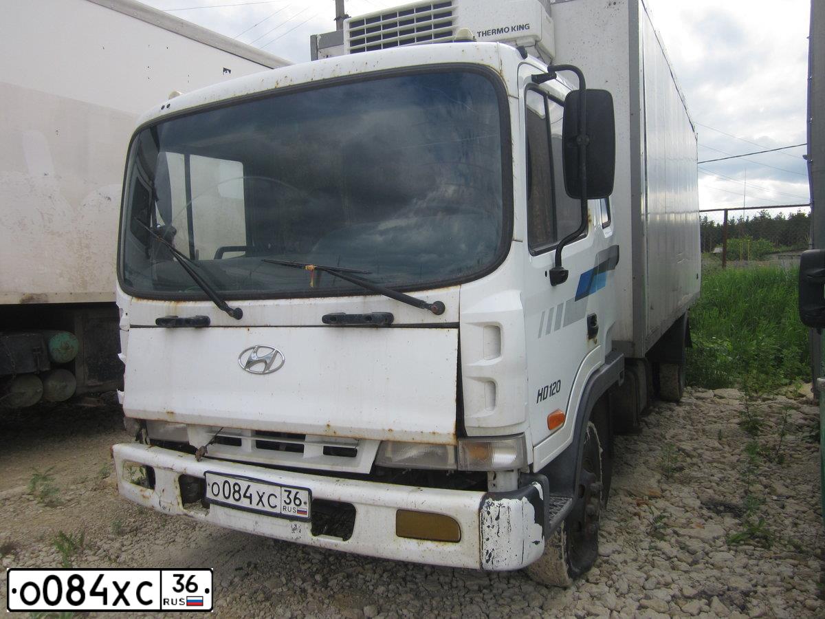 Фото автомобиля HYUNDAI HD CARGO TRUCK, 2008 — госномер О084ХС36. Цвет: Белый