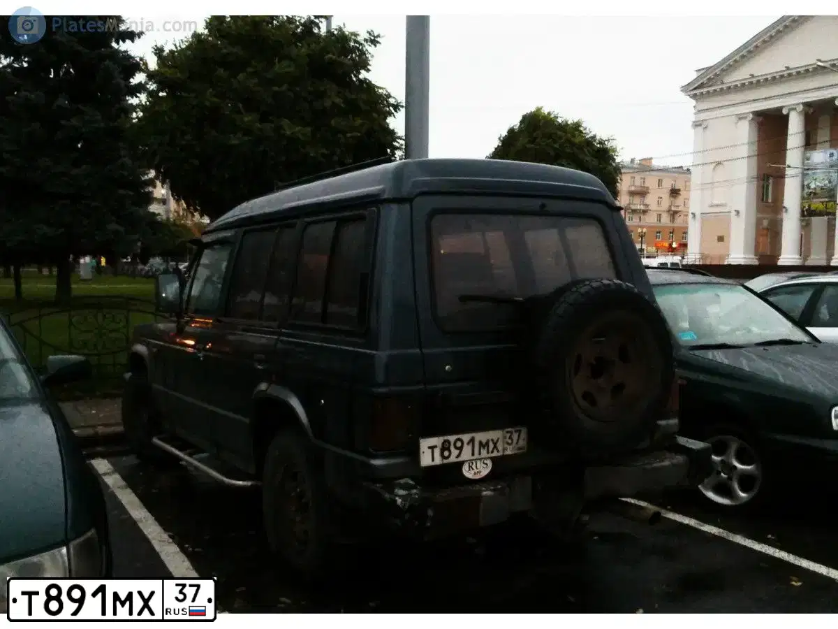 Фото автомобиля МИЦУБИСИ ПАДЖЕРО, 1991 — госномер Т891МХ37. Цвет: СИНИЙ