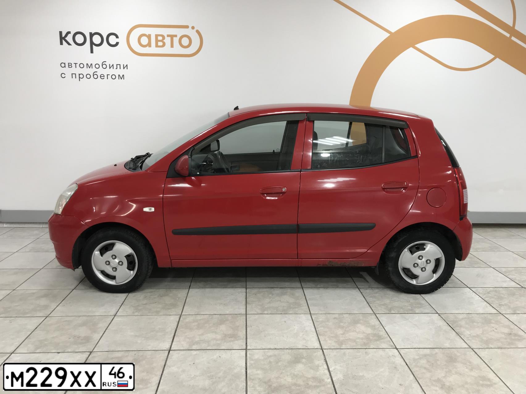 Фото автомобиля KIA PICANTO / MORNING, 2007 — госномер С008АС46. Цвет: Красный