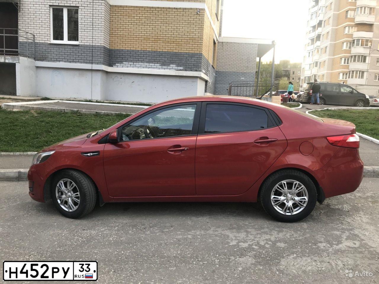 Фото автомобиля KIA RIO, 2011 — госномер О741РМ33. Цвет: Красный
