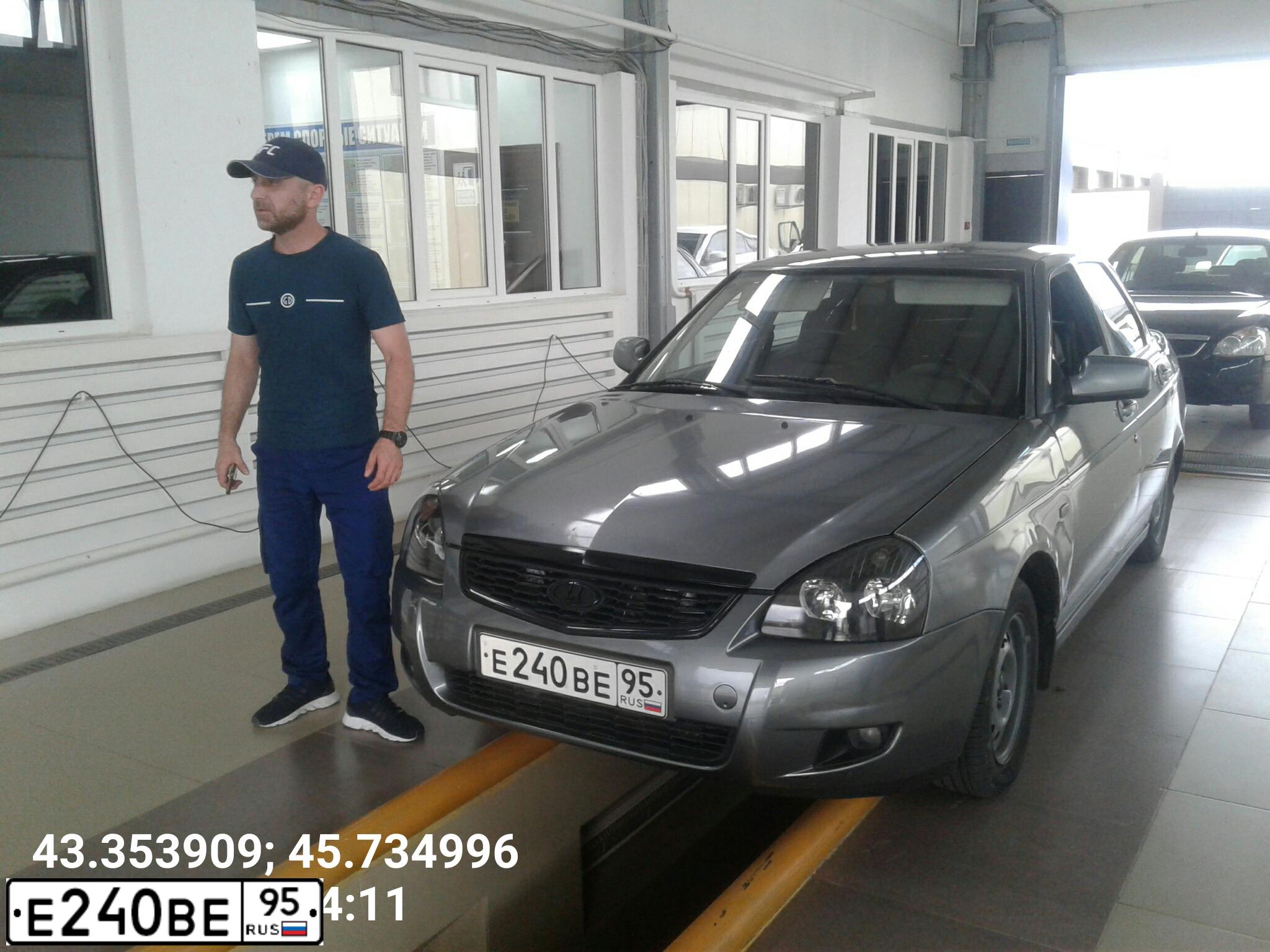 Фото автомобиля LADA 2170 PRIORA, 2009 — госномер К749МХ95. Цвет: средний серо-зеленый металлик