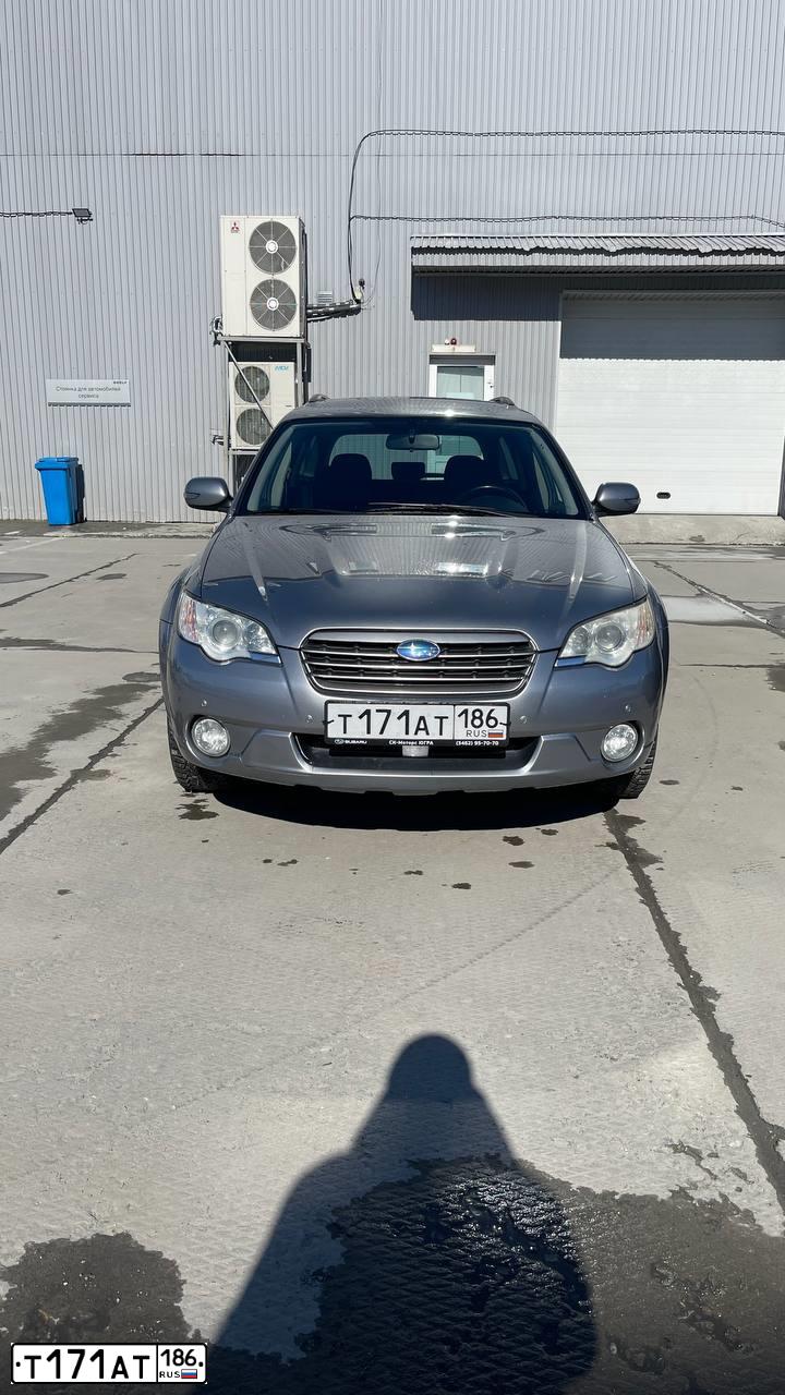 Фото автомобиля SUBARU LEGACY, 2008 — госномер Н502СХ124. Цвет: Серебристый