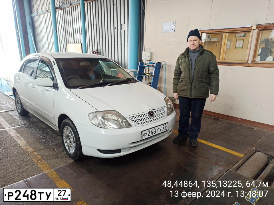 Фото автомобиля TOYOTA COROLLA, 2002 — госномер Р293ХХ27