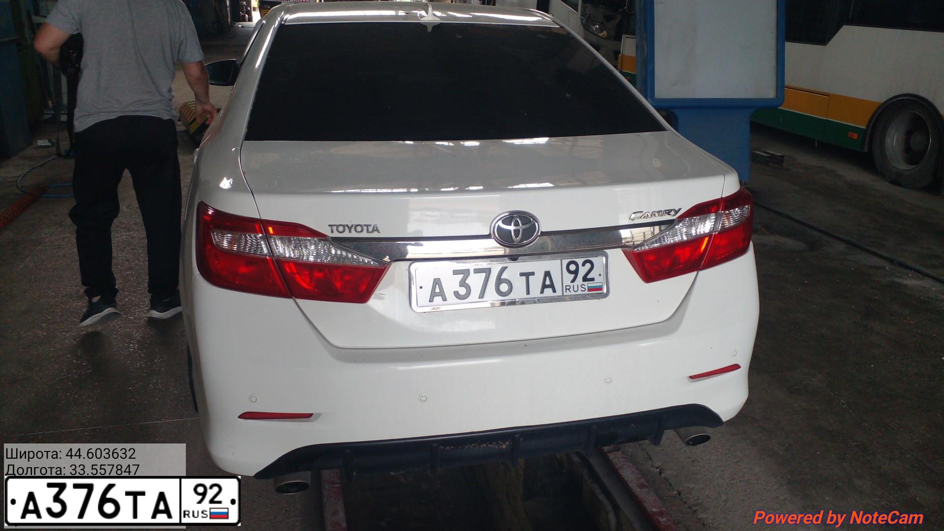 Фото автомобиля TOYOTA Camry, 2012 — госномер А376ТА92