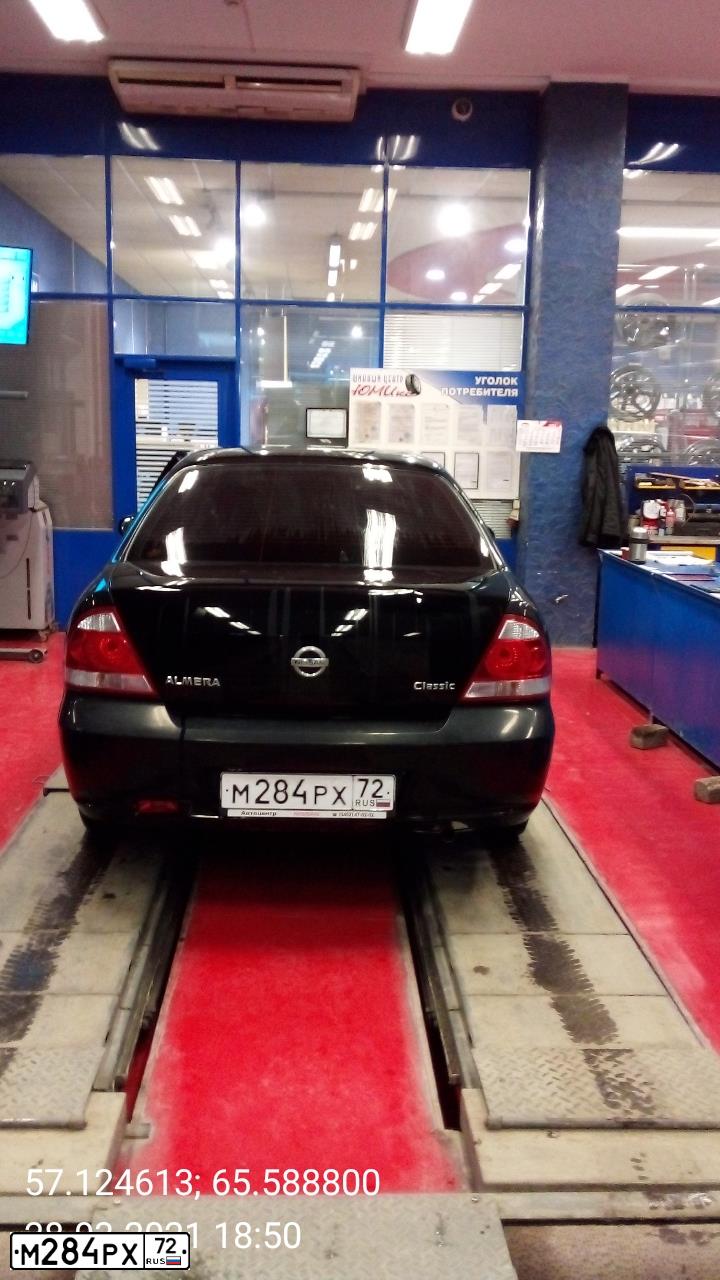 Фото автомобиля NISSAN ALMERA, 2009 — госномер М284РХ72. Цвет: ЧЕРНЫЙ
