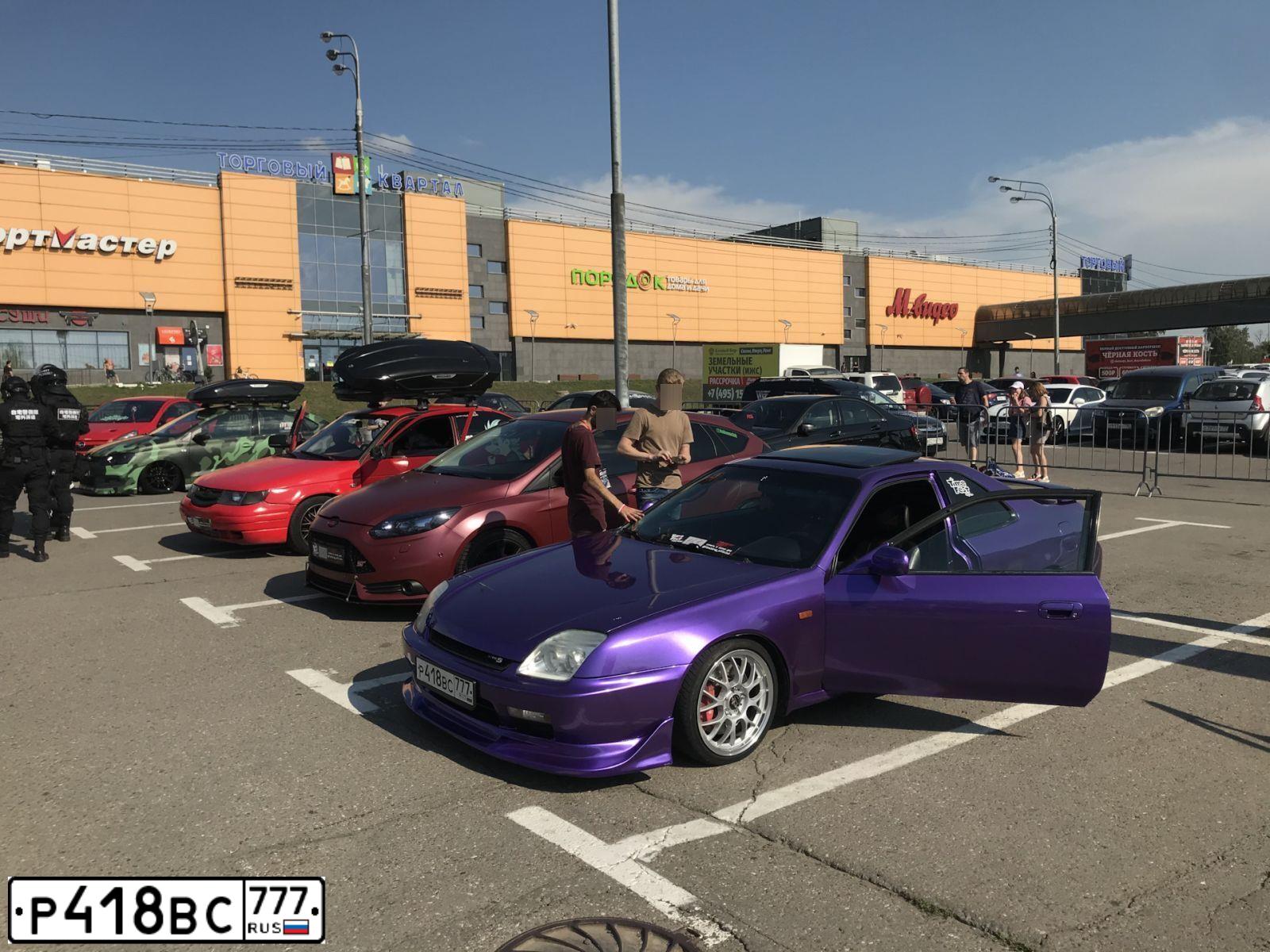 Фото автомобиля HONDA PRELUDE, 1997 — госномер Р418ВС777. Цвет: ФИОЛЕТОВЫЙ