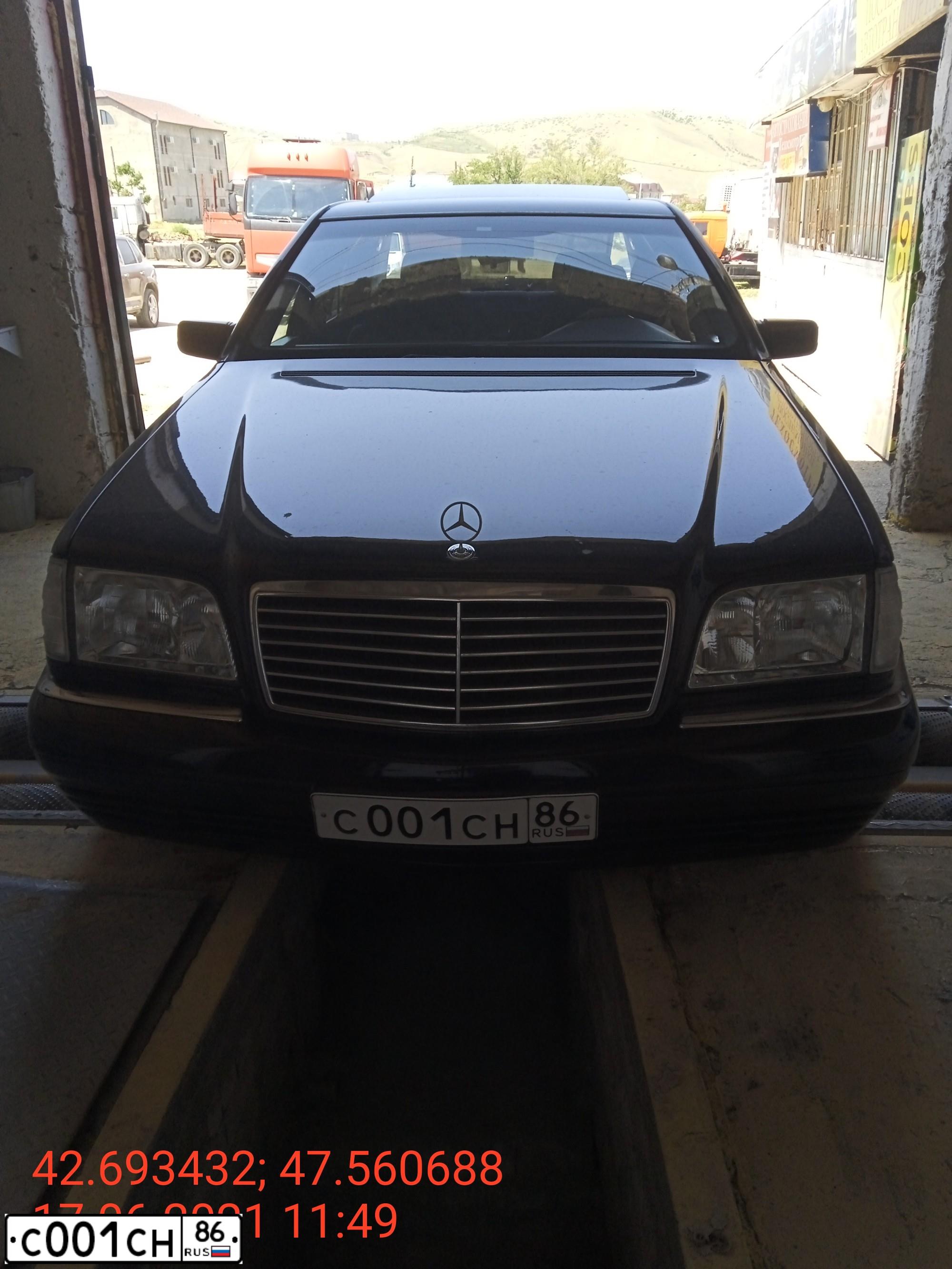 Фото автомобиля MERCEDES S-KLASSE, 1997 — госномер А600СХ95. Цвет: ЧЕРНЫЙ