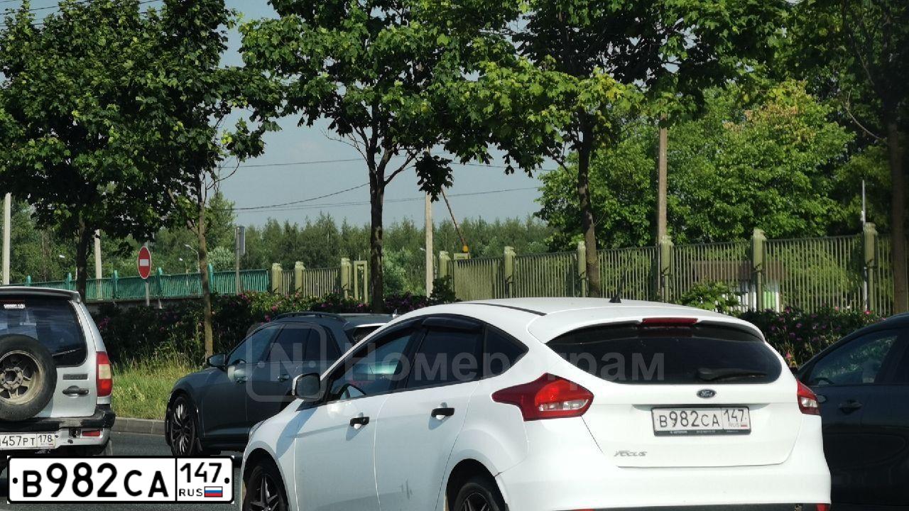 Фото автомобиля FORD FOCUS, 2015 — госномер В982СА147. Цвет: Белый
