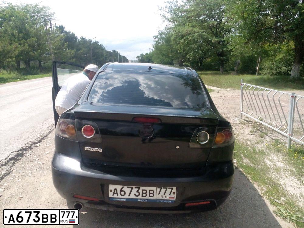 Фото автомобиля MAZDA 3, 2006 — госномер А673ВВ777. Цвет: ЧЕРНЫЙ