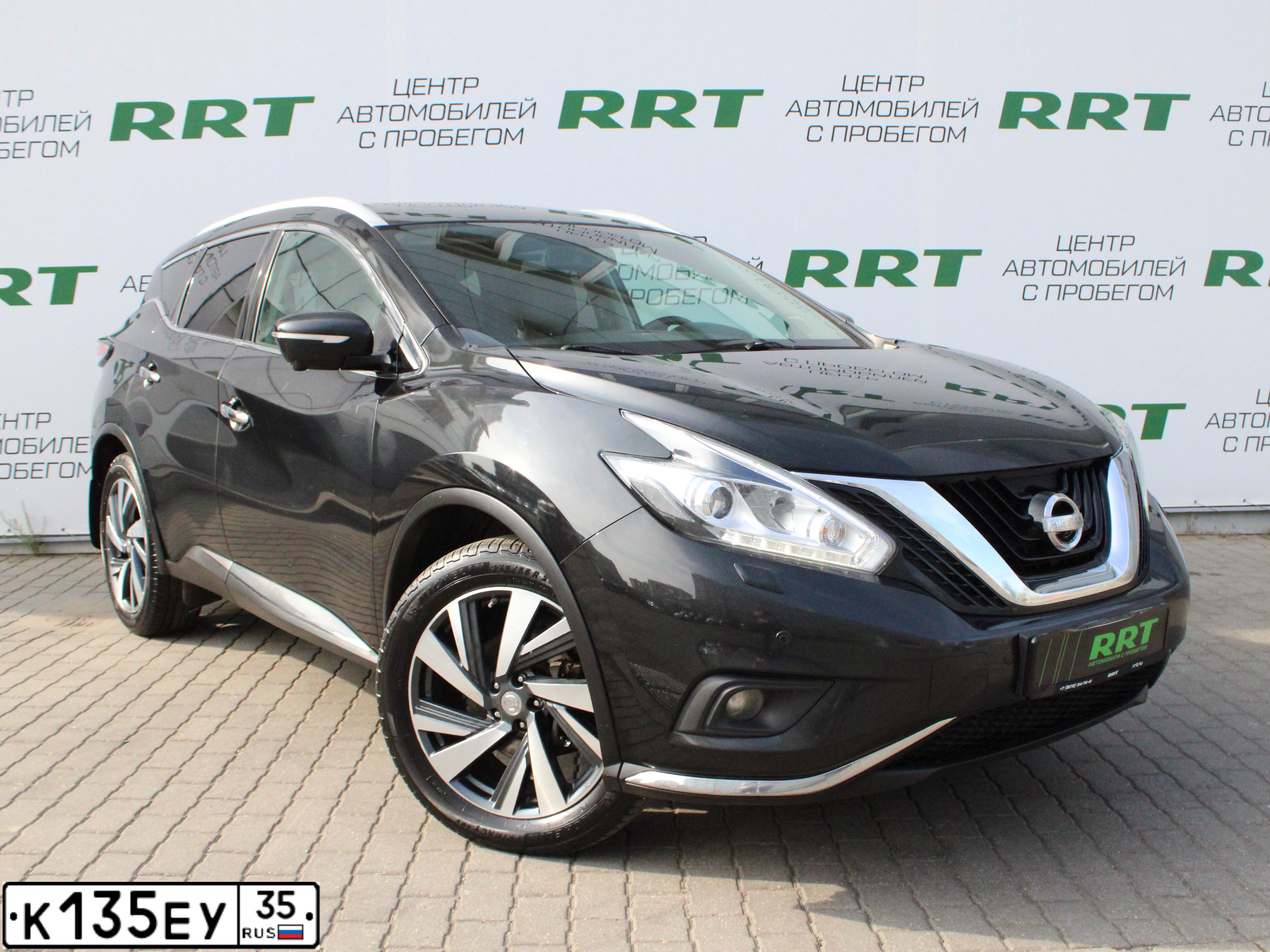 Фото автомобиля NISSAN MURANO, 2019 — госномер К135ЕУ35. Цвет: ЧЕРНЫЙ