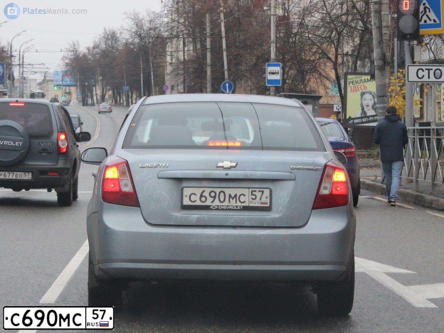 Фото автомобиля CHEVROLET LACETTI, 2009 — госномер С373МХ57. Цвет: голубой