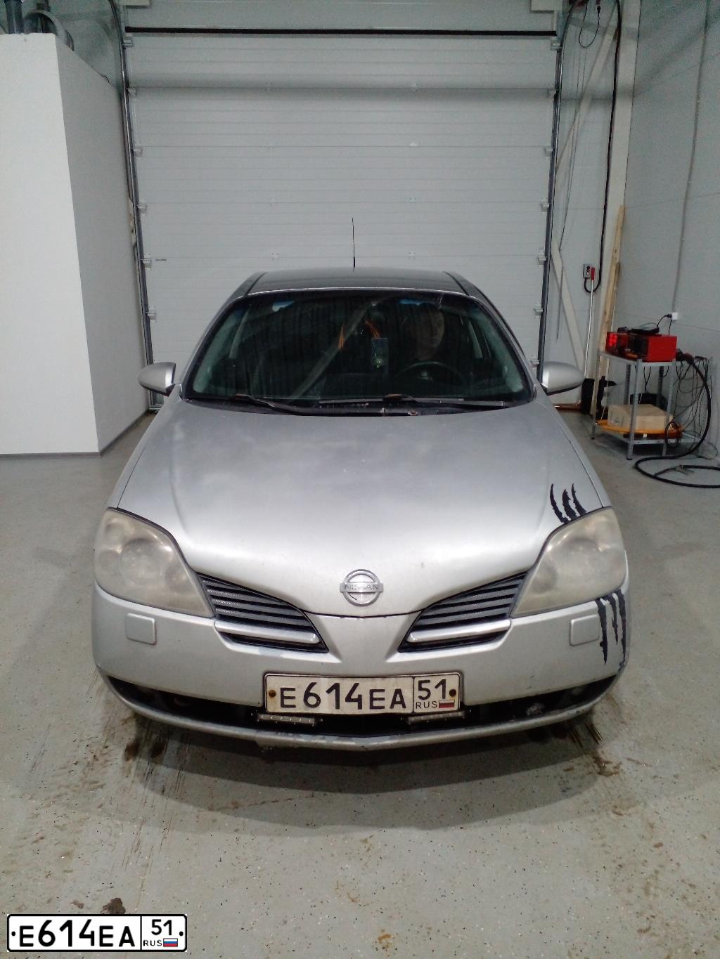 Фото автомобиля NISSAN PRIMERA, 2004 — госномер Е614ЕА51. Цвет: СЕРЕБРИСТЫЙ