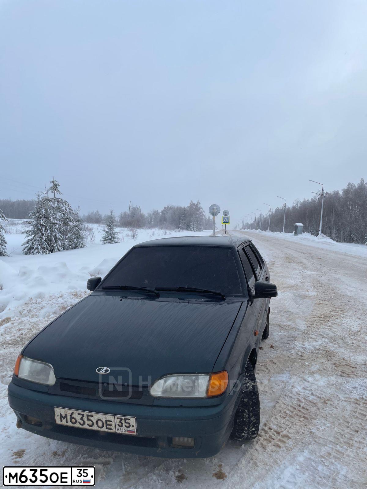 Фото автомобиля LADA 2115 SAMARA, 2007 — госномер М635ОЕ35. Цвет: Темно-зеленый