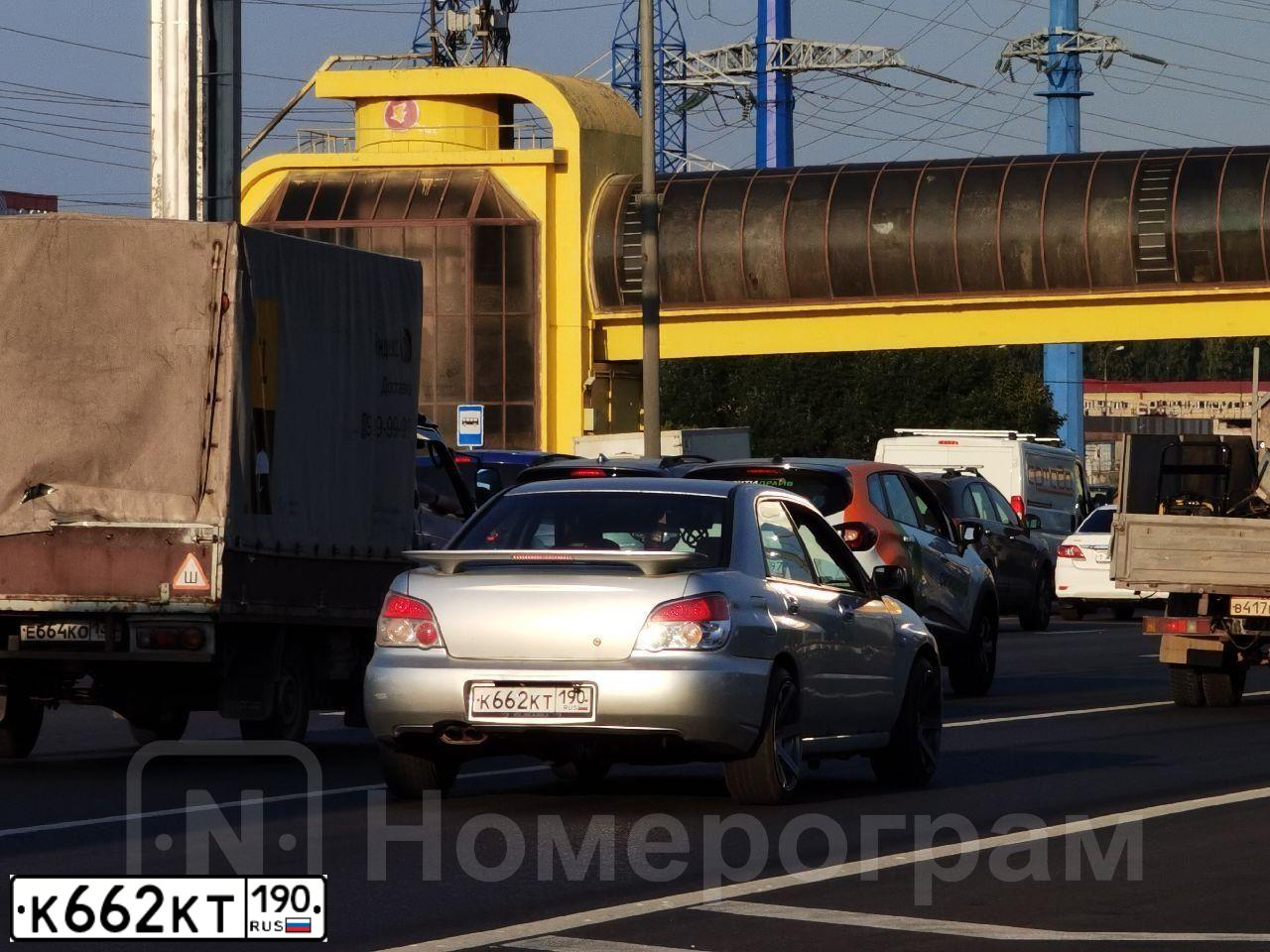 Фото автомобиля SUBARU IMPREZA, 2007 — госномер К662КТ190. Цвет: СЕРЕБРИСТЫЙ