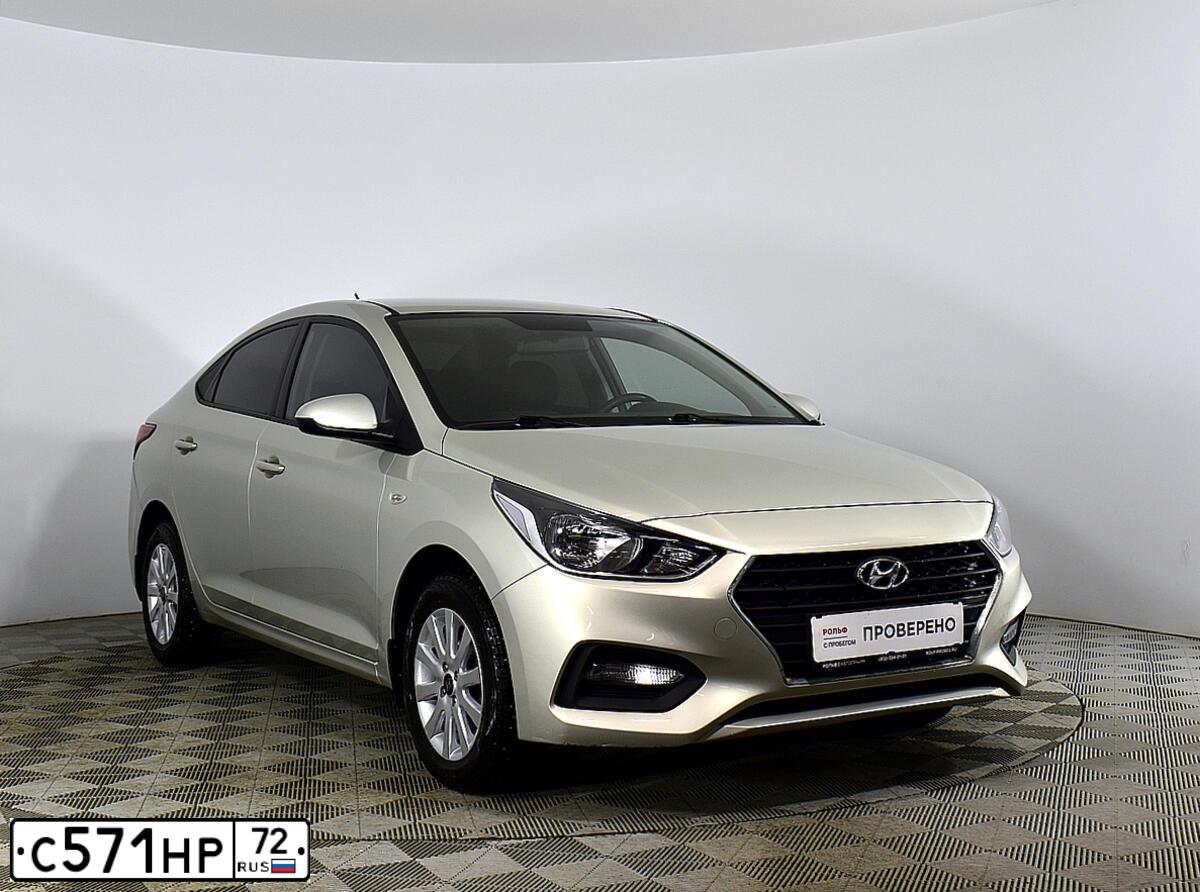 Фото автомобиля HYUNDAI SOLARIS, 2018 — госномер Е244МС142. Цвет: БЕЖЕВЫЙ