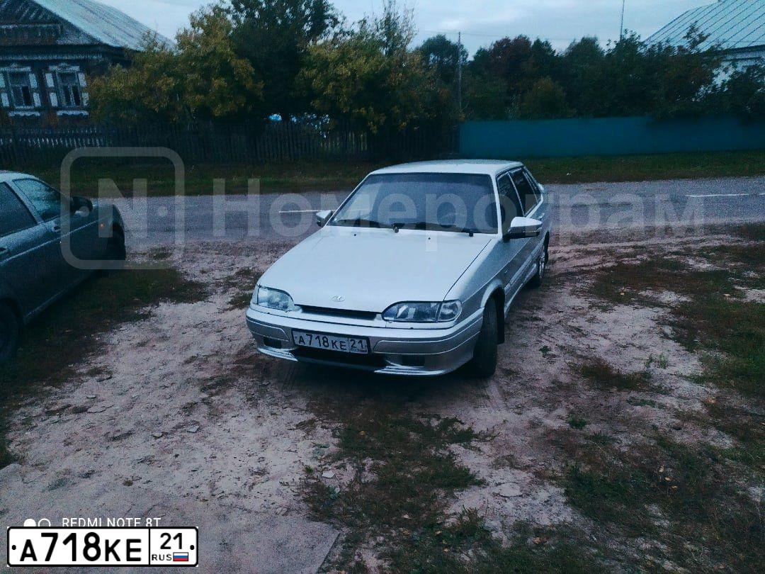 Фото автомобиля LADA 2115 SAMARA, 2005 — госномер А718КЕ21. Цвет: СЕРЕБРИСТЫЙ
