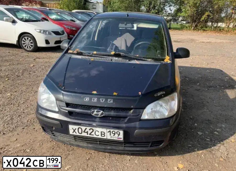 Фото автомобиля HYUNDAI GETZ, 2004 — госномер О802РН97. Цвет: ТЕМНО-СИНИЙ