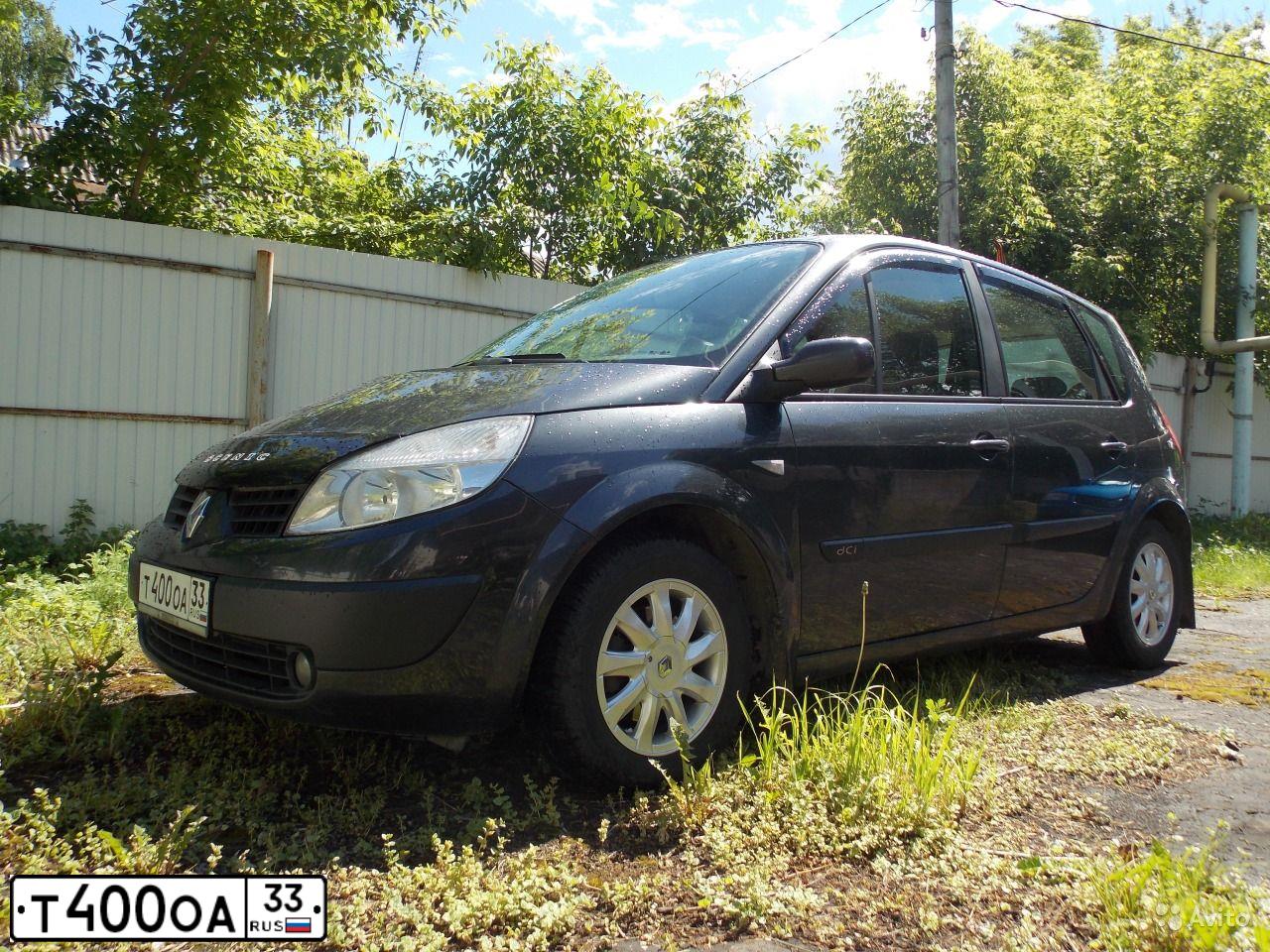 Фото автомобиля RENAULT MEGANE /GRAND/ SCENIC, 2004 — госномер Т400ОА33. Цвет: ЧЕРНЫЙ