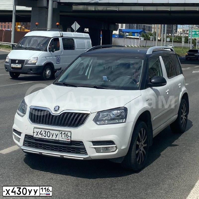 Фото автомобиля SKODA YETI, 2016 — госномер Х430УУ116. Цвет: БЕЛЫЙ